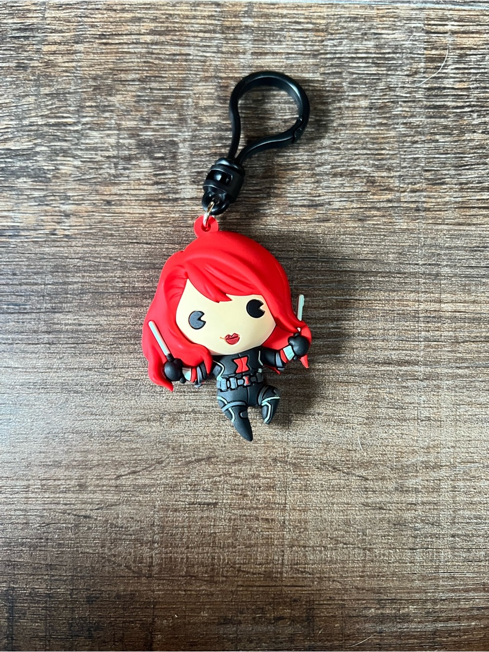 Marvel Red Black Black Widow Vinyl Keychain Charm